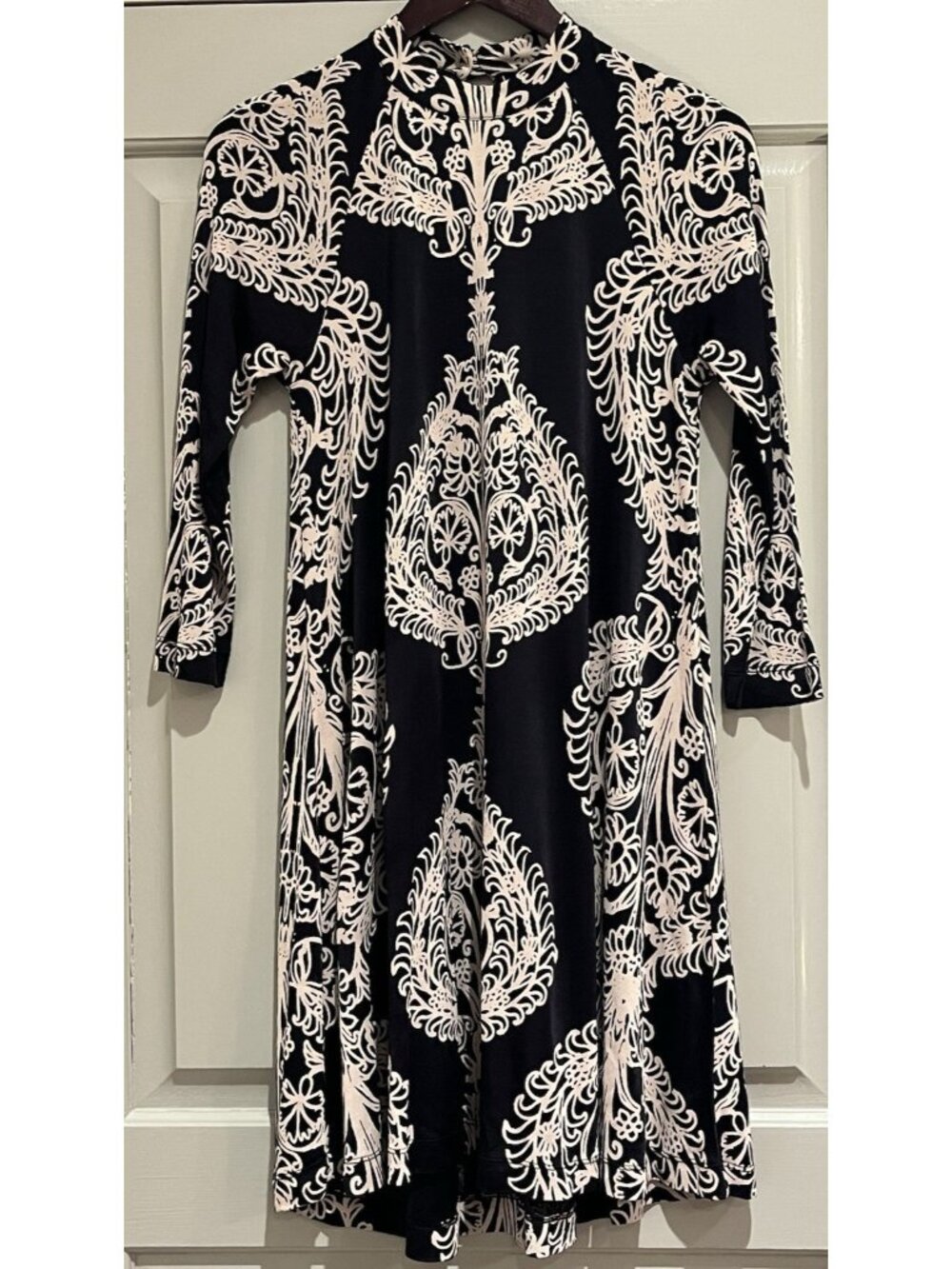 Free People New Romantics Dress Size S/M Fiesta Floral Boho Mock Neck Paisley
